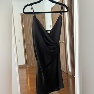 satin black little dress